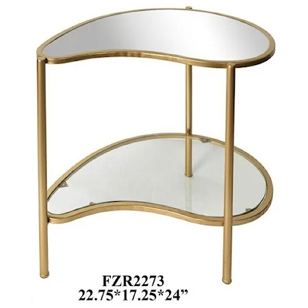 Athena Gold Kidney Shaped Accent Table